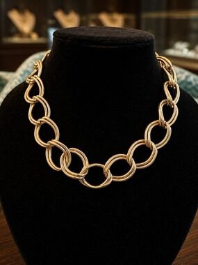 Gold Link Chain Statement Necklace - Women Jewelry